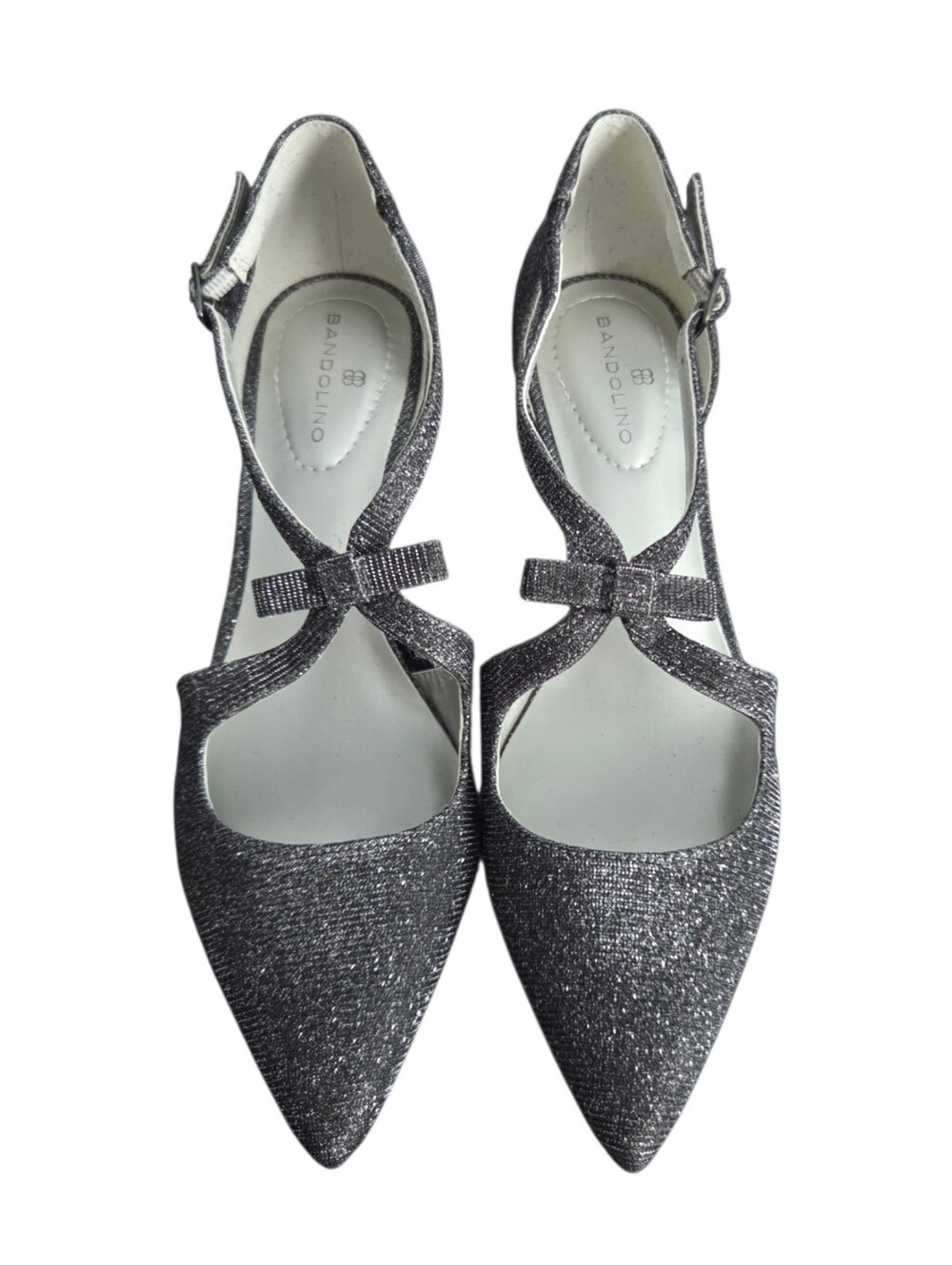 Bandolino Silver Metallic Kitten Heel Women's 8.5